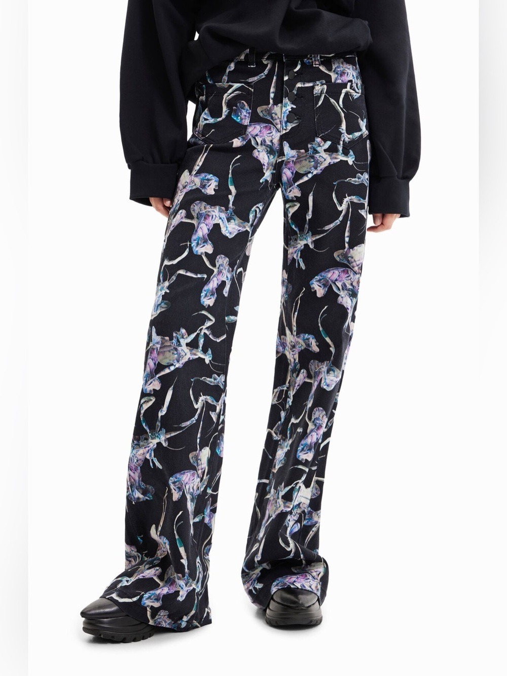DESIGUAL MAITREPIERRE MANTIS WIDE-LEG TROUSERS Size S